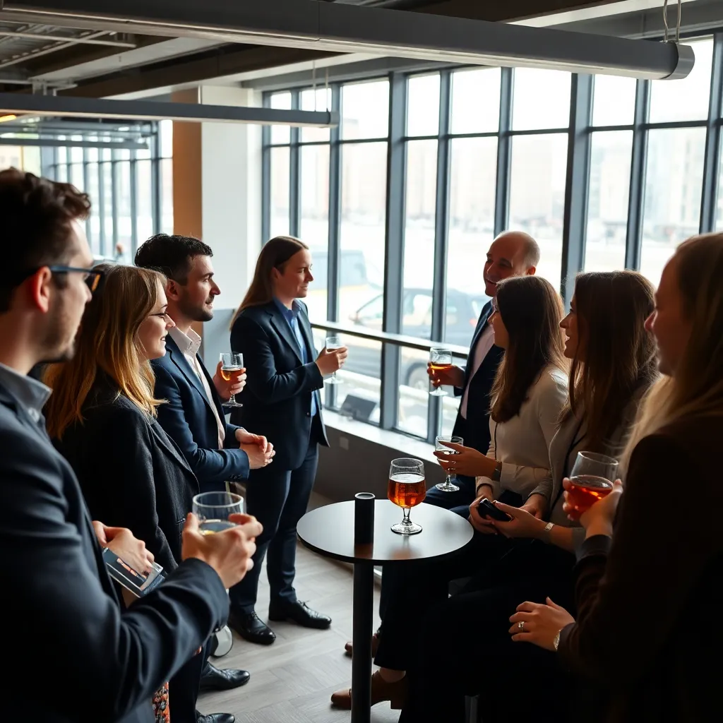 Nederlandse professionals in gesprek tijdens een informele netwerkborrel