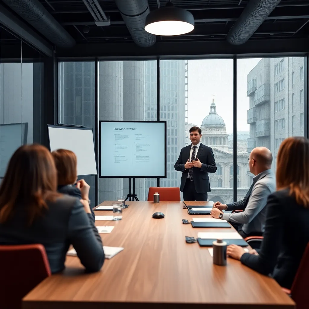 Nederlandse professional die presenteert aan collega's