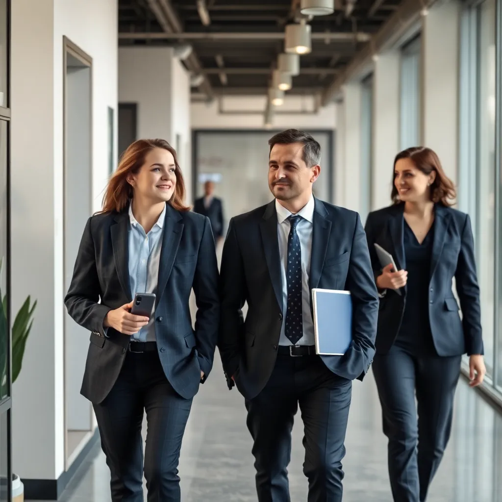 Professioneel geklede man en vrouw in Nederlandse zakelijke omgeving